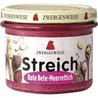 Zwergenwiese Rote-Bete-Meerrettich Streich - Bio - 180g x 6  - 6er Pack VPE