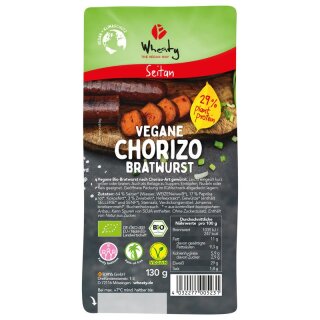 Wheaty Vegane Chorizo Bratwurst - Bio - 130g x 5  - 5er Pack VPE