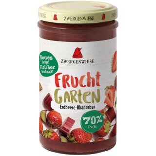 Zwergenwiese FruchtGarten Erdbeere-Rhabarber - Bio - 225g x 6  - 6er Pack VPE