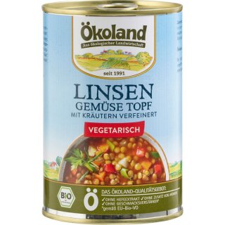Ökoland Linsen-Gemüse-Topf - Bio - 400g x 6  - 6er Pack VPE