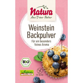 Natura Weinstein-Backpulver 3er-Pack - Bio - 54g x 15  - 15er Pack VPE