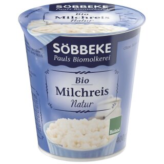 Söbbeke Milchreis Natur - Bio - 400g x 6  - 6er Pack VPE