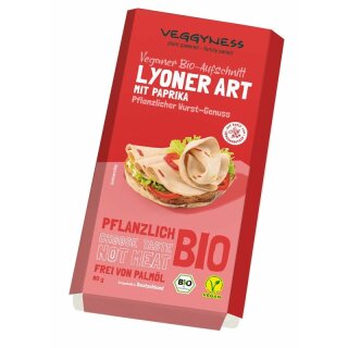 Veggyness Veganer Aufschnitt Lyoner Art mit Paprika - Bio - 80g
