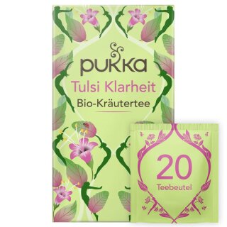 Pukka Kräutertee Tulsi Klarheit 20 Teebeutel - Bio - 36g x 4  - 4er Pack VPE