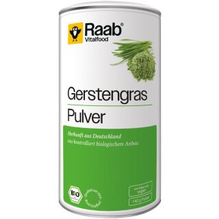 Raab Vitalfood Gerstengras Pulver - Bio - 140g x 6  - 6er Pack VPE
