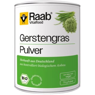 Raab Vitalfood Gerstengras Pulver - Bio - 75g x 6  - 6er Pack VPE