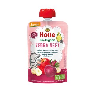 Holle Zebra Beet Apfel & Banane mit Rote Bete - Bio - 100g x 12  - 12er Pack VPE