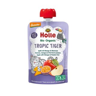 Holle Tropic Tiger Apfel mit Mango & Maracuja - Bio - 100g x 12  - 12er Pack VPE