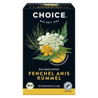 Choice Yogi Tea CHOICE Fenchel Anis Kümmel Bio - Bio - 40g x 6  - 6er Pack VPE