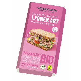 Veggyness Veganer Aufschnitt Lyoner Art - Bio - 80g x 8  - 8er Pack VPE