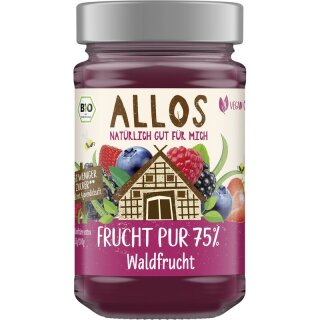 Allos Frucht Pur 75% Waldfrucht - Bio - 250g x 6  - 6er Pack VPE