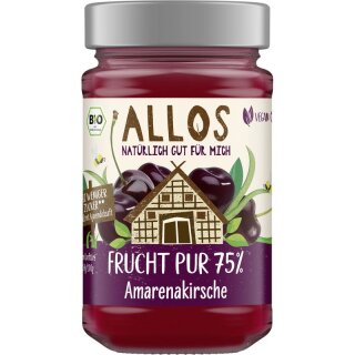 Allos Frucht Pur 75% Amarenakirsche - Bio - 250g x 6  - 6er Pack VPE
