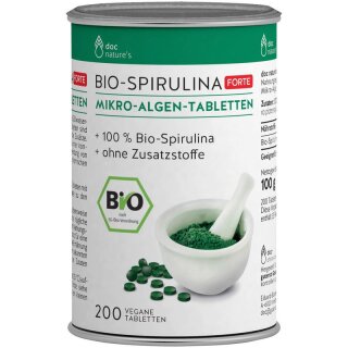 Doc Phyotlabor doc nature’s Spirulina FORTE Mikro-Algen-Tabletten - Bio - 200Stück