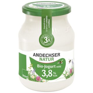 Andechser Natur Jogurt mild 3,8% - Bio - 500g x 6  - 6er Pack VPE