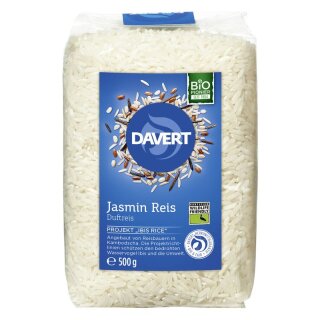 Davert Jasmin Reis weißer Duftreis - Bio - 500g x 8  - 8er Pack VPE