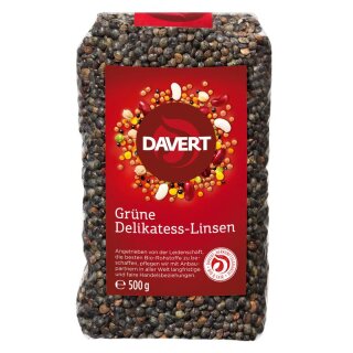 Davert Grüne Delikatess-Linsen - Bio - 500g x 8  - 8er Pack VPE