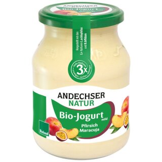 Andechser Natur Jogurt Pfirsich-Maracuja 3,8% - Bio - 500g x 6  - 6er Pack VPE