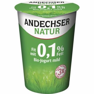 Andechser Natur Jogurt mild 0,1% Becher - Bio - 500g x 6  - 6er Pack VPE