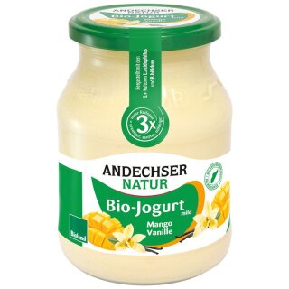 Andechser Natur Jogurt Mango-Vanille 3,8% - Bio - 500g x 6  - 6er Pack VPE