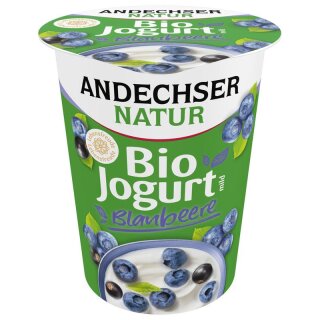 Andechser Natur Jogurt Blaubeere 3,8% - Bio - 400g x 6  - 6er Pack VPE