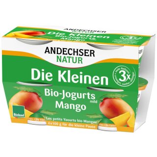 Andechser Natur AN Jogurt Mango 4 x 100g Cluster - Bio - 400g x 6  - 6er Pack VPE