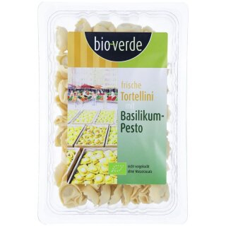 bio-verde Frische Tortellini mit Basilikum-Pesto - Bio - 200g x 8  - 8er Pack VPE