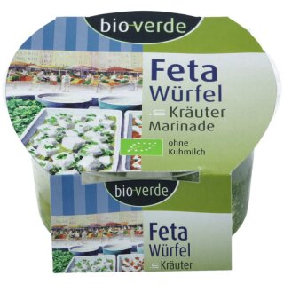 bio-verde Feta-Würfel mit Kräuter-Marinade - Bio - 125g x 4  - 4er Pack VPE
