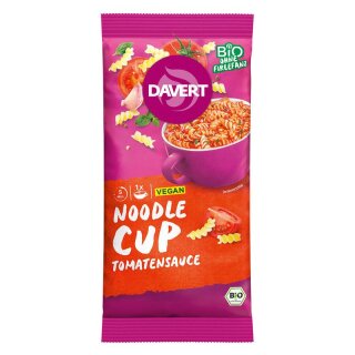 Davert Noodle-Cup Tomatensauce - Bio - 67g x 8  - 8er Pack VPE