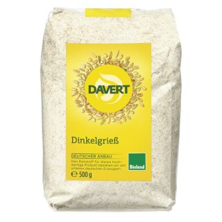 Davert Dinkelgrieß Bioland - Bio - 500g x 8  - 8er Pack VPE