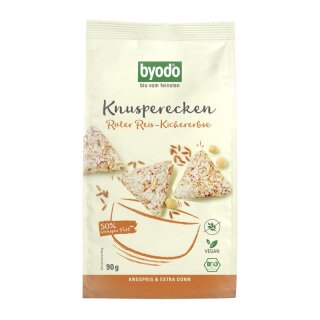 byodo Byodo Knusperecken Roter Reis-Kichererbse - Bio - 90g x 12  - 12er Pack VPE