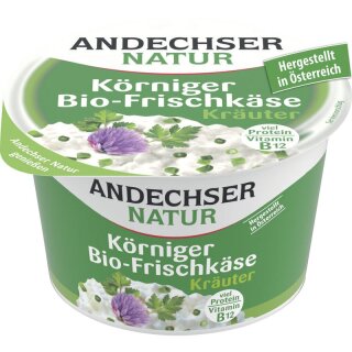 Andechser Natur Körniger Frischkäse Kräuter 20% - Bio - 200g x 6  - 6er Pack VPE