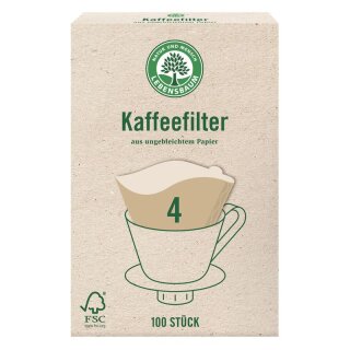 Lebensbaum Kaffeefilter Gr. 4 - 100Stück x 18  - 18er Pack VPE