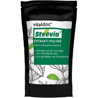 Gesund & Leben vitaldoc Steevia EXTRAKT-PULVER Nachfüllbeutel - 50g x 12  - 12er Pack VPE