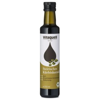 Vitaquell Steierisches Kürbiskern-Öl geröstet kaltgepresst g. g. A. - Bio - 0,25l x 6  - 6er Pack VPE
