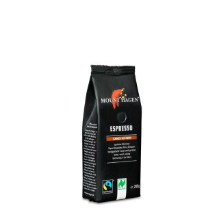 Mount Hagen Fair Trade Naturland Espresso ganze Bohne - Bio - 250g x 6  - 6er Pack VPE
