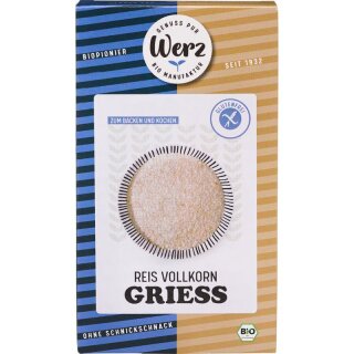 Werz Reis Vollkorn Grieß glutenfrei - Bio - 250g x 6  - 6er Pack VPE