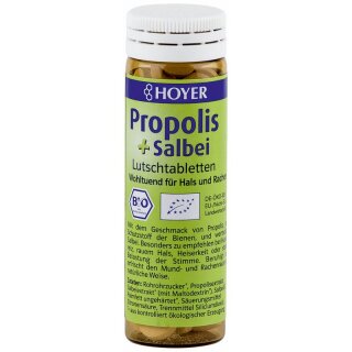 HOYER Propolis + Salbei Lutschtabletten - Bio - 30g x 8  - 8er Pack VPE