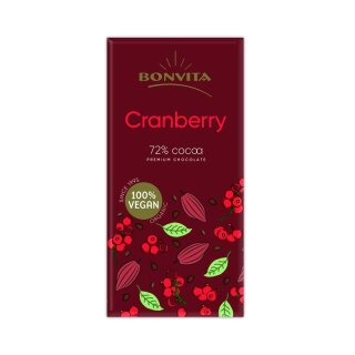 Bonvita Zartbitter Schokolade mit Cranberry - Bio - 100g