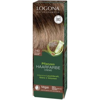 Logona Pflanzen Haarfarbe Creme 240 nougatbraun - 150ml x 4  - 4er Pack VPE