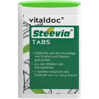 Gesund & Leben vitaldoc Steevia TABS Spenderbox - 300Stück x 12  - 12er Pack VPE