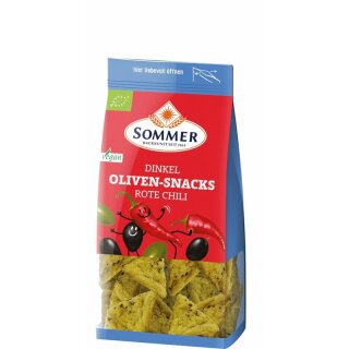 Sommer Dinkel Oliven-Snacks Rote Chili - Bio - 150g x 6  - 6er Pack VPE