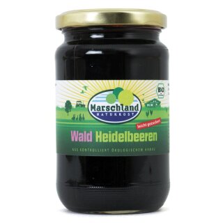 Marschland Waldheidelbeeren 370 ml Gl. - Bio - 0,125kg x 6  - 6er Pack VPE