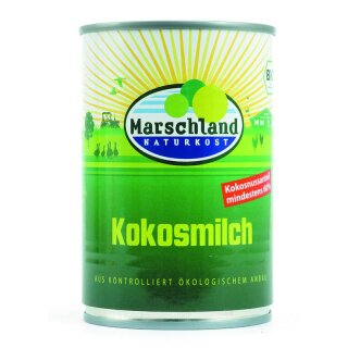 Marschland Kokosmilch Ds. - Bio - 400ml x 6  - 6er Pack VPE