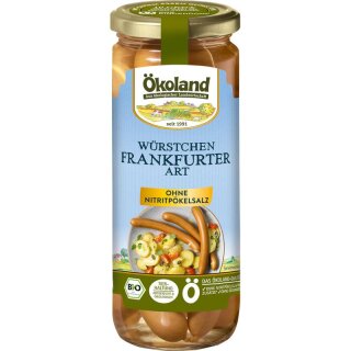 Ökoland Würstchen Frankfurter Art in Delikatess Qualität - Bio - 0,25kg x 12  - 12er Pack VPE
