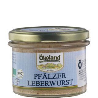 Ökoland Pfälzer Leberwurst in Gourmet-Qualität - Bio - 160g x 6  - 6er Pack VPE
