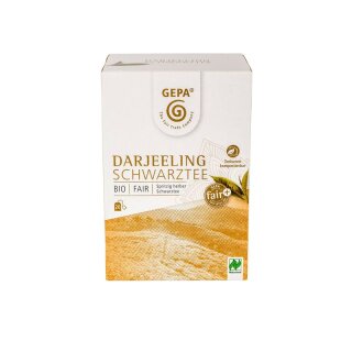 GEPA Schwarztee Darjeeling Teebeutel - Bio - 40g x 5  - 5er Pack VPE