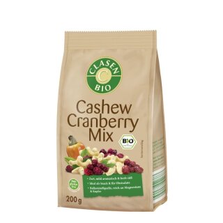 Clasen Bio Cashew-Cranberry-Mix - Bio - 200g x 8  - 8er Pack VPE