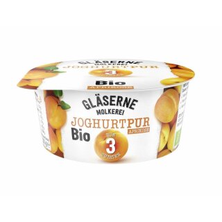 Gläserne Molkerei GM Joghurt pur Aprikose - Bio - 150g x 6  - 6er Pack VPE