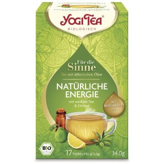 Yogi Tea Kräutertee Für die Sinne Natürliche Energie mit Bergamottöl - Bio - 34g x 6  - 6er Pack VPE