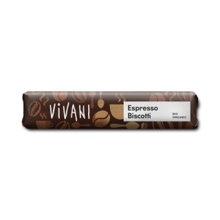 Vivani Espresso Biscotti Schokoriegel - Bio - 40g x 18  - 18er Pack VPE